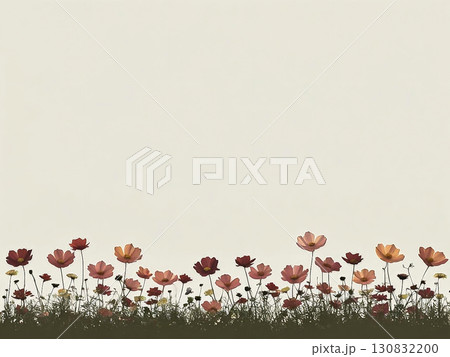 シンプルで可愛いコスモスのイラスト シンプルで可愛いコスモスのイラスト 130832200