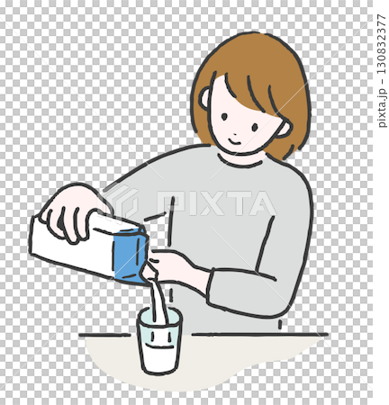 牛乳を注ぐ女性 牛乳を注ぐ女性 130832377