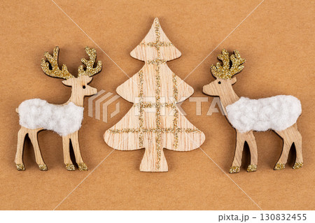 Deers and fir tree 130832455