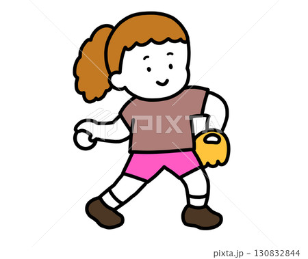 ボールを投げる女の子 ボールを投げる女の子 130832844