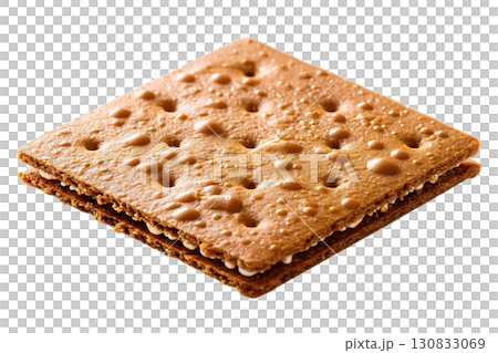 Crispy square biscuit sandwich with cream filling. AI-generated item 130833069