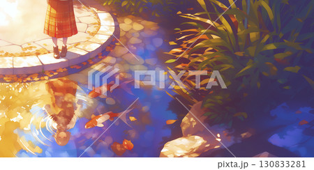 水辺で遊ぶ女の子 水辺で遊ぶ女の子 130833281