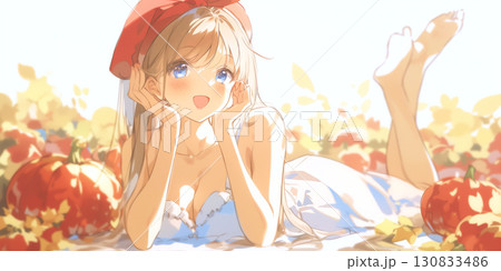 ハロウィンを楽しむ女の子 130833486