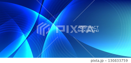 Blue abstract background with circle lines and gradients in light tones, with futuristic high technology concept 130833759