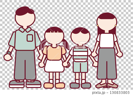 Flat design parent and child illustration 130833803