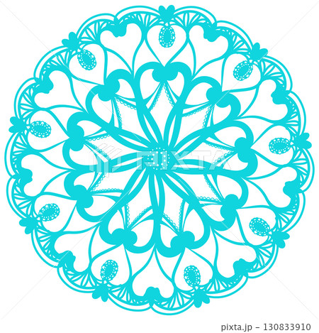 水色の可愛い柄のレースのイラスト 130833910