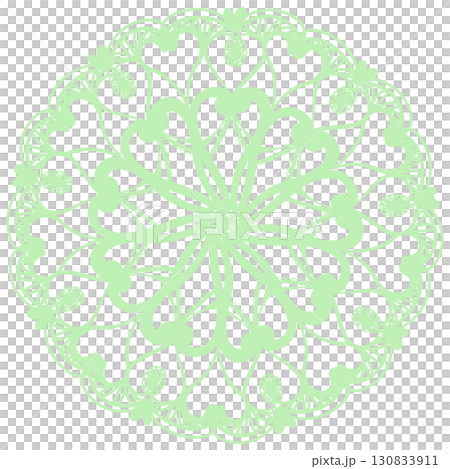 淺綠色可愛蕾絲插畫 130833911