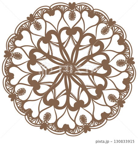 茶色の可愛い柄のレースのイラスト 茶色の可愛い柄のレースのイラスト 130833915