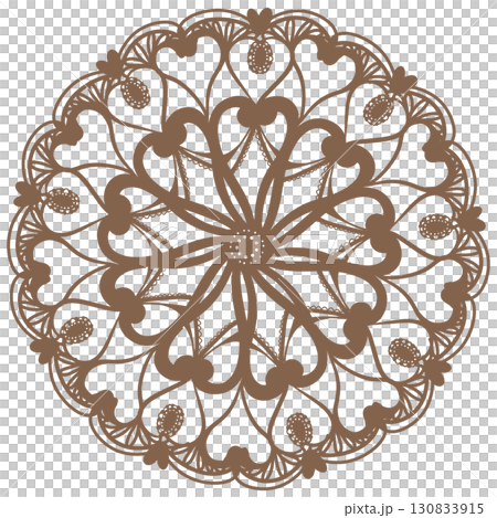 Brown cute lace illustration 130833915