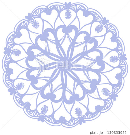 薄い青色の可愛い柄のレースのイラスト 130833923