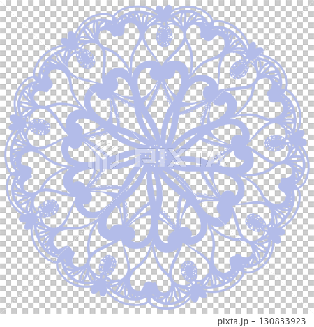 薄い青色の可愛い柄のレースのイラスト 130833923