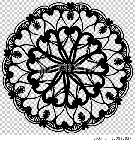 黒い可愛い柄のレースのイラスト 黒い可愛い柄のレースのイラスト 130833927
