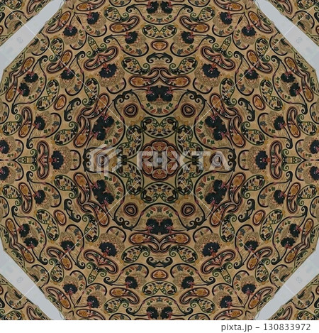 Turkish embroidery and batik art work for screen printing carpet, rug, fabric, tiles and flooring. Pattern design for the home decor, wrapping paper, curtains, wall covering etc 130833972