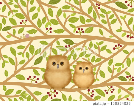 枝にとまるミミズク G-2 枝にとまるミミズク G-2 130834025