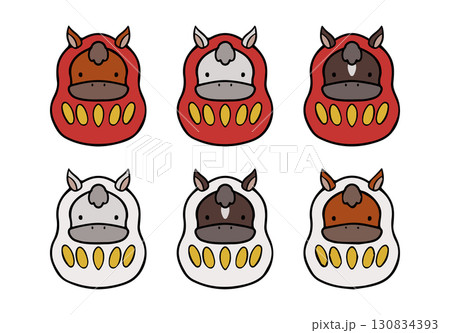 だるま　ダルマ　馬　セット　複数 130834393