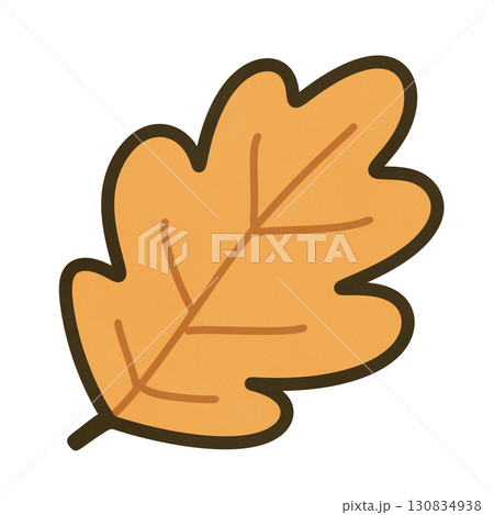 autumn leaf of tree isolated on white background 130834938