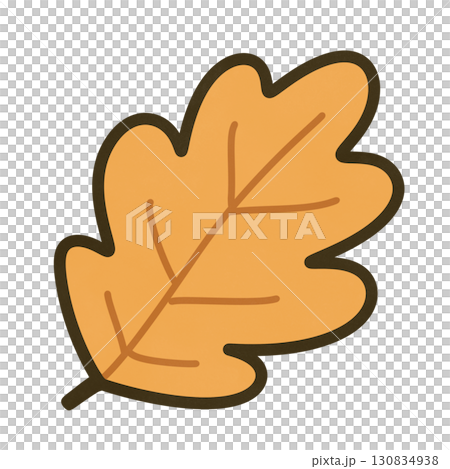 autumn leaf of tree isolated on white background 130834938