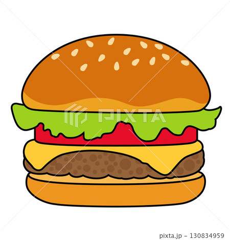 ハンバーガーのアイコン ハンバーガーのアイコン 130834959