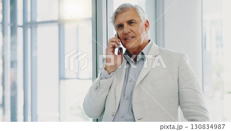 Business, phone call and senior man with a smile, contact and connection with communication, office and professional. Mature person, employee or consultant with a smartphone, network and conversation Business, phone call and senior man with a smile, contact and connection with communication, office and professional. Mature person, employee or consultant with a smartphone, network and conversation 130834987