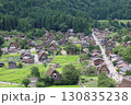 夏の白川郷、城山天守閣展望台から眺める風景 130835238