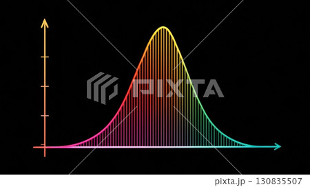 A vibrant bell curve illustrates a normal...のイラスト素材 [130835507] - PIXTA