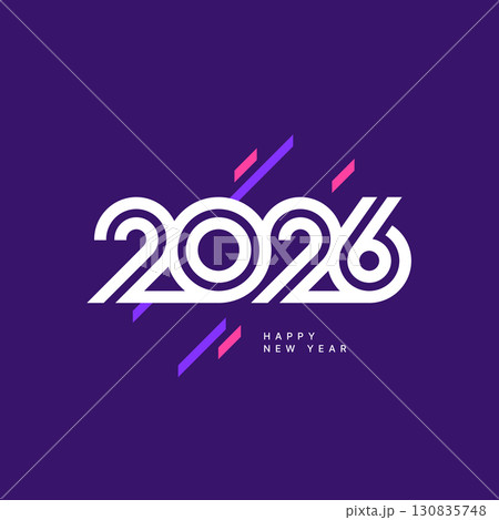 Happy New Year 2026 and Merry Christmas. Logo. 130835748