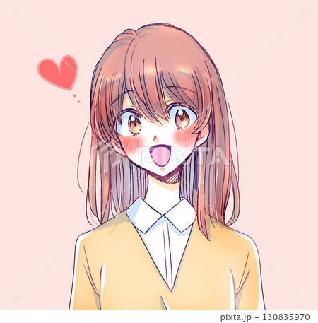 笑顔の女子学生　恋愛 130835970