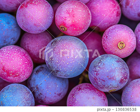 Close up ripe grape purple fresh. AI Generated. 130836538