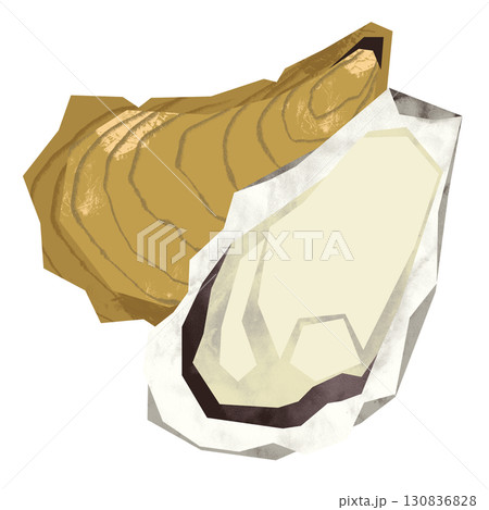 切り絵風の牡蠣 切り絵風の牡蠣 130836828