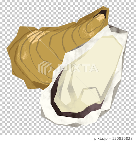 切り絵風の牡蠣 切り絵風の牡蠣 130836828