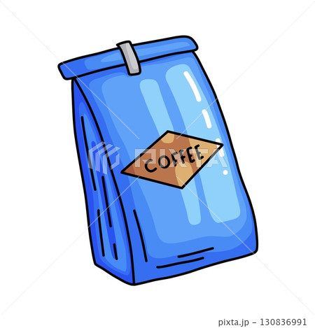 Coffee Bag Hand Drawn Doodle Illustration 130836991