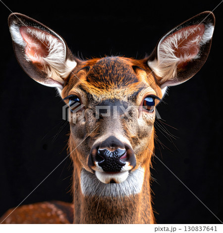 Young deer portrait with delicate features and bright eyes 130837641