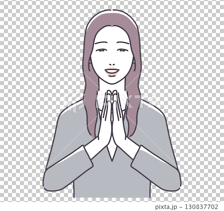 微笑的女人拍手 微笑的女人拍手 130837702