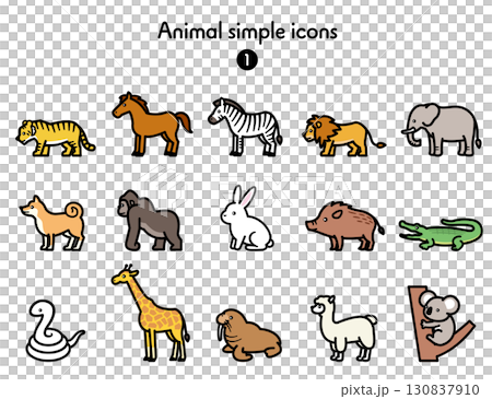 簡單圖示集合動物全身 1 130837910