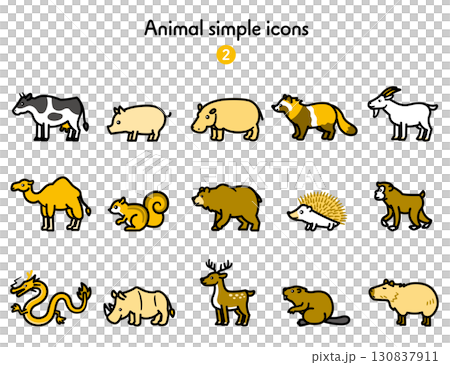 シンプルアイコン集 動物全身2 130837911
