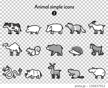 シンプルアイコン集 動物全身2 130837912