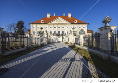 Dornava Manor illuminating under the winter sun in Slovenia 130838312
