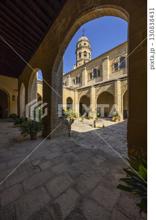 Baeza Cathedral Cloister Showing Bell Tower in Andalusia, Spain 130838431