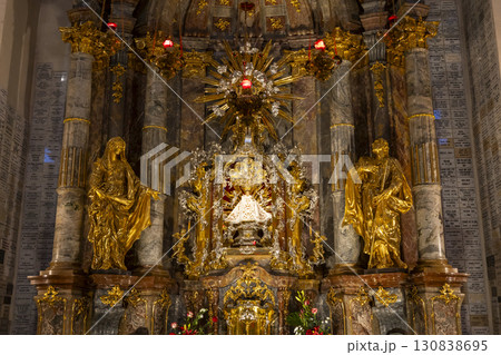 Infant jesus of prague statue in church of our lady victorious in prague, czechia 130838695