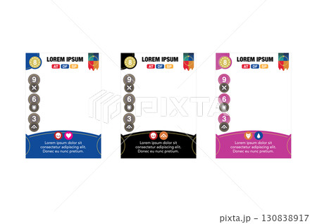 Game card frame template set collection 130838917