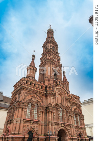 Bell tower of the Epiphany Cathedral in Kazan, Russia 130839171