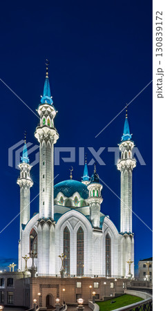 Kul Sharif mosque in Kazan Kremlin, Tatarstan, Russia. It is tourist attraction of Kazan. Kremlin. The main attraction of the city of Kazan. 130839172