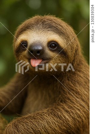 木にぶら下がるナマケモノ 木にぶら下がるナマケモノ 130839384