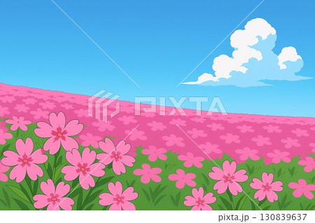 シバザクラ　青空　アニメ調 130839637