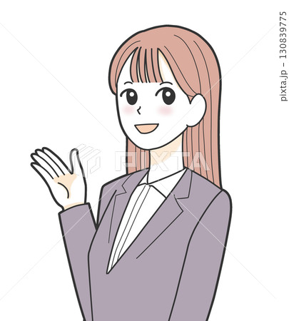 案内するスーツを着た女性 130839775