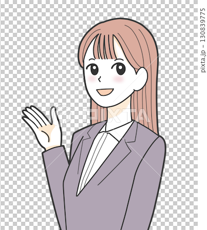案内するスーツを着た女性 130839775