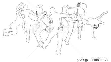 Dancers Silhouette Street Dance Poses Silhouettes 130839974