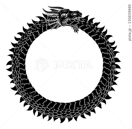 Ouroboros Circle Dragon Eating Circular Tail 130839980