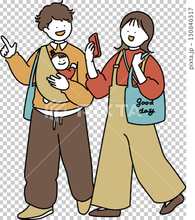 親子出門_秋色_自然 130840317