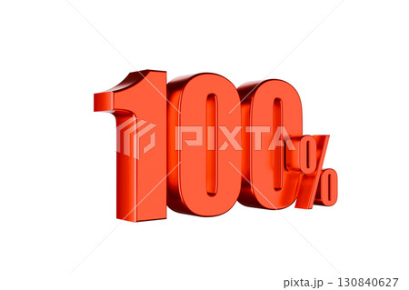 3D render of a 100 percent sign. 130840627